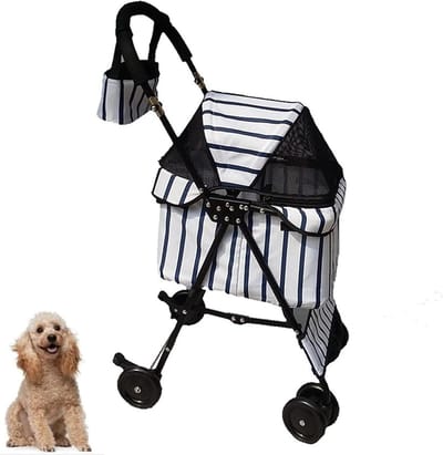 Huisdier Wandelwagen - Hondenbuggy Kattenkar - Comfortabel Reizen - 4 Wielen Draaibaar
