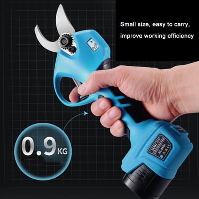 Sécateur sans fil 16,8 V Moteur sans balais Cisaille à élaguer électrique 28 mm Efficace Coupe-branches pour arbres fruitiers Bonsaïs blue