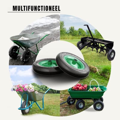 MIRA® Kruiwagenwiel - Kruiwagenwiel Anti Lek - Kruiwagens - Zwart - 37cm x 9cm x 37cm