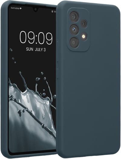 kwmobile telefoonhoesje geschikt voor Samsung Galaxy A53 5G - TPU backcover met siliconen coating - Smartphone case in leisteen