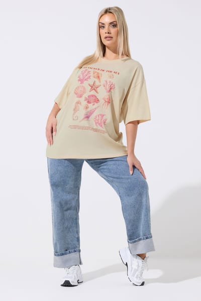Limited Collection Roze 'Treasures Of The Sea' Tshirt Met Parels Size 42