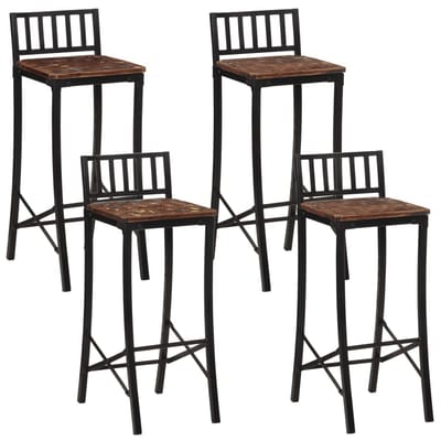 vidaXL - Barstoelen - 4 - st - massief - gerecycled - hout