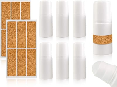 Set van 6 Lege Roll-on Flessen voor Luchtverfrisser en Aromatherapie - Perfect voor Geuren, Essentiële Olie en Hydratatie (Wit, 50ml)