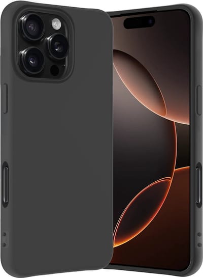 Hoes - Geschikt voor Apple iPhone 16 Pro - Sterk & Shockproof - Hoesje Cover - Siliconen Case - Zwart
