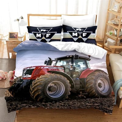 Tractor Dekbedovertrek SetBeddengoed Set Voor Kinderen Kinderen En Volwassenen Huisdecoratie Queen Size Warm Zacht Ademend En Comfortabel AU Single(140*210cm)3pcs