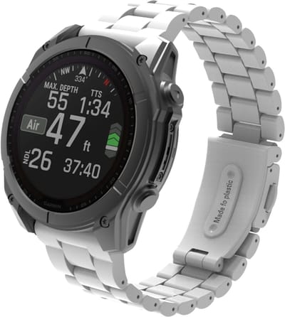 Stravo TPU 3-Bead 'Classic' Bandje Geschikt voor Garmin Fenix 5 (Plus)/Fenix 6 (Pro)/Fenix 7 (Pro-Sapphire-Solar)/Fenix 8-47mm/Fenix E-Garmin Epix (Pro) Gen 2-47mm - Quickfit 22 / 22mm band voor Garmin smartwatches - Horlogebandje - Wit