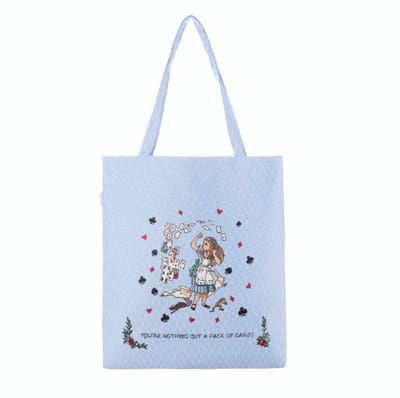 Flat - Boodschappentas - luxe gobelinstof - Alice in wonderland - Tea Party - Nothing but Cards