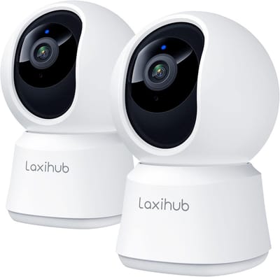 Set van 2 Binnencamera's WiFi - 360° Pan-Tilt HD Beveiligingscamera met Nachtzicht & Tweeweg Audio