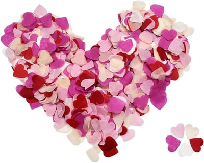 Biologisch afbreekbare hartconfetti in 5 kleuren voor bruiloften en verjaardagen - 12000 stuks, 2.5 cm, perfect voor ballonnen en decoratie