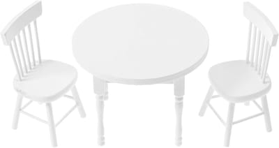 Miniatuur Poppenhuis Meubelset - Poppenhuis Tafel Stoelen - Poppenhuis Decoratie - Authentieke Houten Constructie