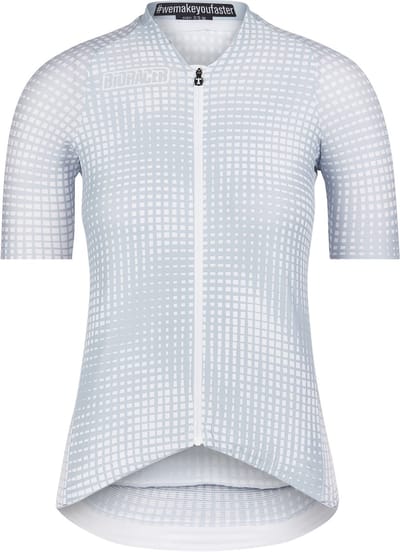 BIORACER Icon - Fietsshirt Zomer - Dames - Op Art Sky Grey - Korte Mouw - Ademend - Aansluitend - Maat L