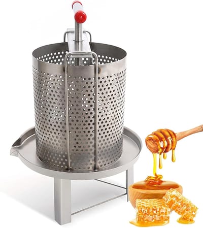 Honingextractor RVS - Honingpers Waxpers - Bijenteelt Verwerking - 2in1 Machine - 12 Liter Vat - Zilverkleurig