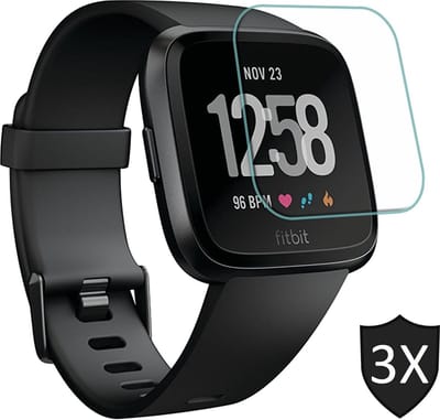 Screenprotector geschikt voor Fitbit Versa Lite - Tempered Glass Gehard Glas - 3 Stuks