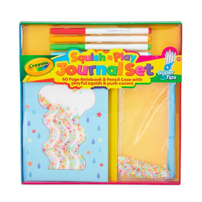 Crayola Kids Mindful Creativity Journal en etui voor knutselprojecten - dagboek met schrijfopdrachten - met zachte hoes en etui - a5 formaat - met 4 stiften