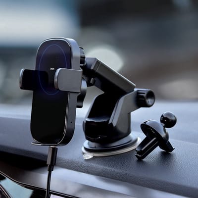 MikaMax Telefoonhouder auto – Draadloze oplader met Sensor - Gsm Houder Auto - Smartphone Houder - Automatisch open en dicht -  Met Zuignap en knijper - Snellader - 15Watt