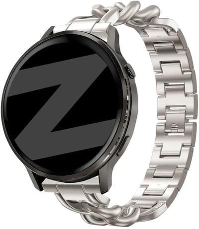 Bandz Schakelbandje RVS 18mm ‘Chains’ – geschikt voor Garmin Vivoactive 3s/Vivoactive 4S/Venu 2S (40mm)/Venu 3S/Forerunner 255S/Forerunner 265S/Venu 4 (41mm) – luxe, verstelbaar, roestvrij – Starlight