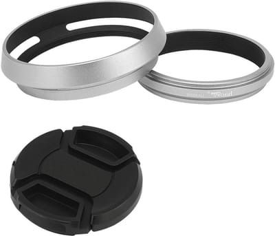 3-in-1 Lens Hood met Adapterring en Snap-on Cap Set voor Fujifilm FinePix X70 X100 X100S X100T X100F X100V - Bescherming, Verbeterde Beeldkwaliteit en Creatieve Fotografie Accessoires