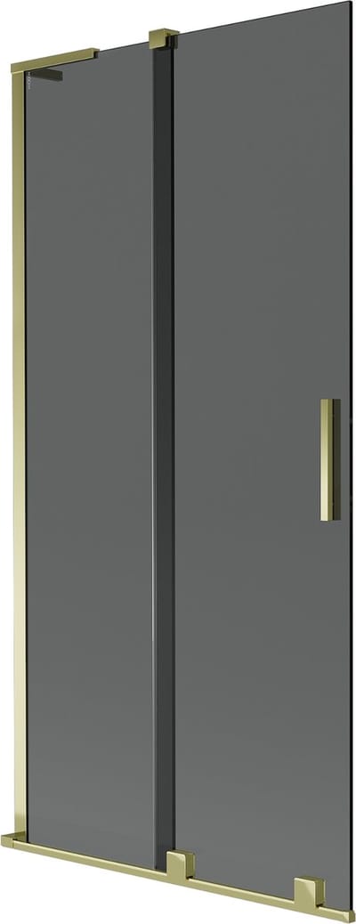 Mexen Velar L badwand scherm 2-delige schuifdeur 90 x 150 , grafiet, goud - 896-090-003-41-50