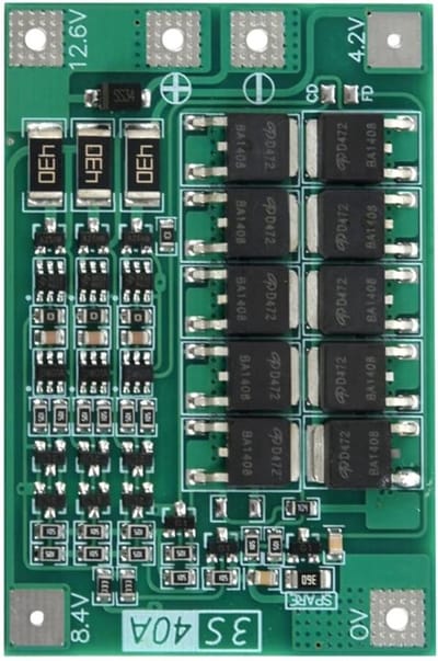 Beschermplaat Accu - Batterij Module - Gereedschap Voeden - 40A Ontlaadstroom - 3S 12.6V - Groen