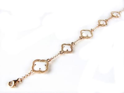 model 5 fiori armband in zilver roze verguld wit
