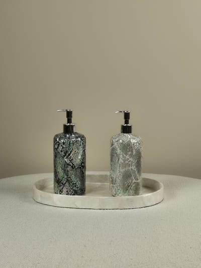 Blitzdeco - Zeepdispenser - Cameron - Handgemaakt parelmoer - Zwart - Luxe design
