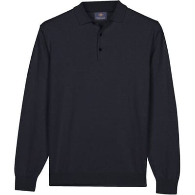 Baileys – Heren Trui – Poloshirt – Polo Pullover – Basic Pullover - Navy - NOS8300-60
