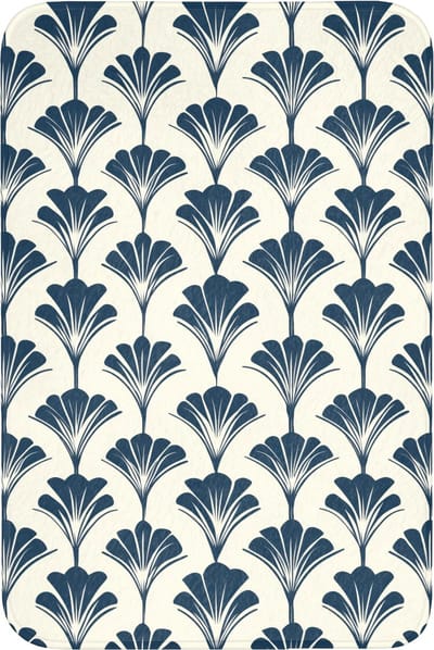 Badmat 60x90 cm - Antislip - Klassiek - Motief - Blauw - Badmatten voor badkamer - Badkamermat - Douchemat - Badkamer mat
