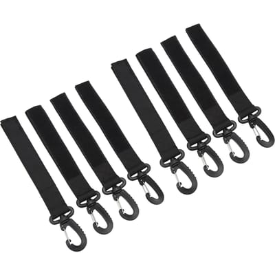 8 stuks Kajakpeddel Gespen Nylon Plastic Peddel Haak Riemen Draagbare Riemhouder voor Bootpeddel black