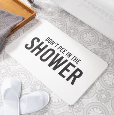 MadDeco - badmat - steen - Do not pee in the shower - antislip - duurzaam - gezond - milieuvriendelijk