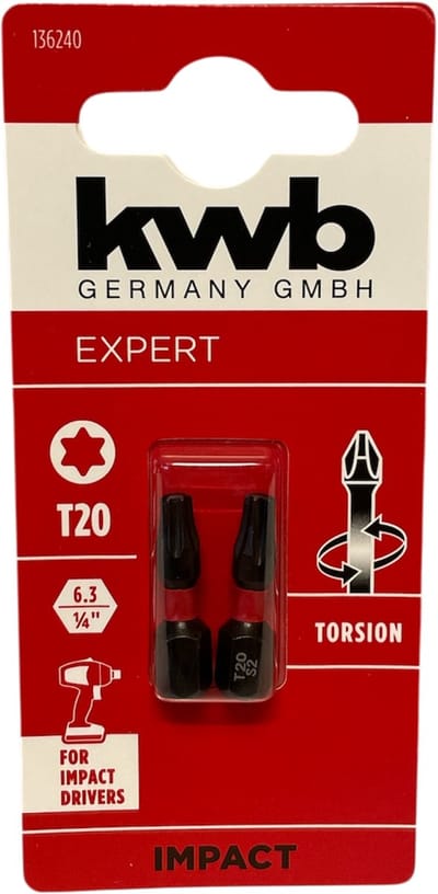 KWB 2 bitjes torsion 25 mm T20 s2