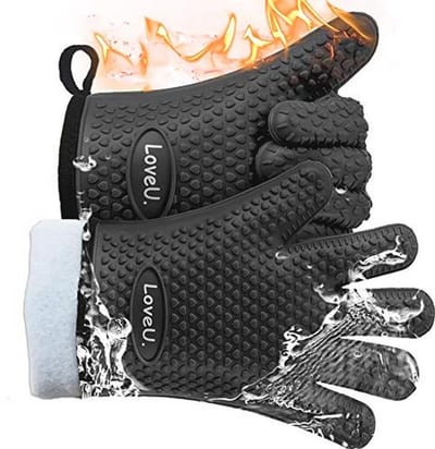 Hittebestendige Ovenhandschoenen van Siliconen en Katoen - Flexibele BBQ en Keuken Handschoenen - Perfect voor Bakken en Grillen