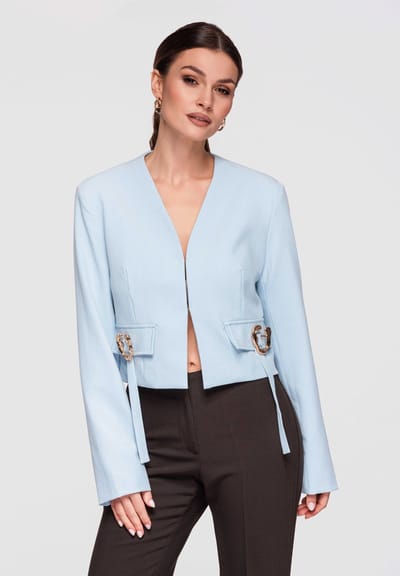 OMBRE Blazer - Slim Fit - Lange Mouw - Knopen Blauw M