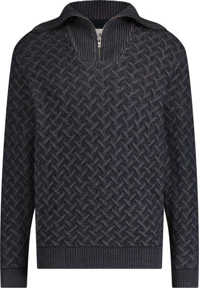 State Of Art Half Zip Trui Melange Navy - Maat 3XL - Heren - Quarter zip