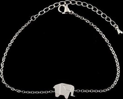 Armband met olifant zilverkleur. (mat)