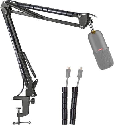 Verstelbare Microfoonstandaard met Klembevestiging voor Condensatormicrofoons zoals HyperX SoloCast en anderen