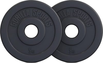 Gorilla Sports Gewichtsschijven 10 kg - Olympisch - 2 x 5 kg - Kunststof - 50 mm