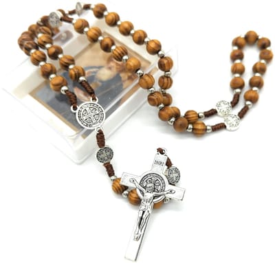 PROTEGGIMI Rozenkrans van Sint-Benedictus met Gebed van Sint-Benedictus. Katholieke rozenkrans. Rozenkrans van Sint Benedictus. Katholieke rozenkrans