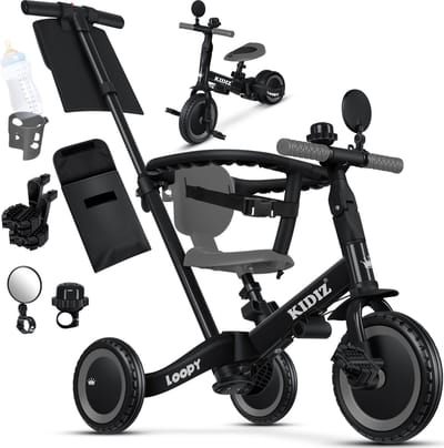 KIDIZ® Loopfiets 6in1 voor Jongens en Meisjes van 1 tot 5 jaar - Driewieler voor Kinderen tot 25 kg Kinderfiets -