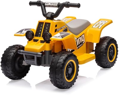 Triumpunpre - Elektrische Kinderquad 6V - LED & Muziek - 1.8 km/u - Startknop (Geel, vanaf 3j)