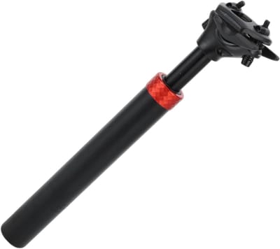 Verstelbare Shock Absorber Zadelpen voor Mountainbikes - 31.6x300mm Aluminium, Zwart/Rood, Comfort en Stabiliteit
