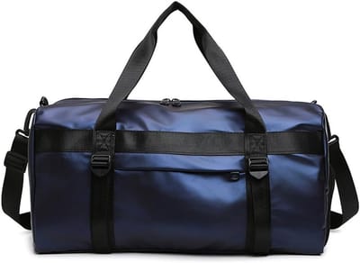Ruime Sporttas voor Yoga en Reizen, 50 x 25 x 25 cm, Met Vochtige Zak en Schoencompartiment, Geschikt voor Mannen en Vrouwen, Blauwe Casual Sporttas met Yogamat