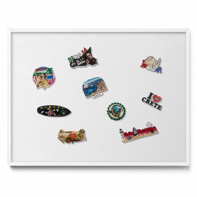 Tulup Magneetbord met Witte Frame - Wit Magneetbord in Stijlvolle Kleuren - 80 cm x 60 cm - Kleur wit - Magnetisch Bord Muurbevestiging - Memobord voor Keuken - Magnetisch Wandbord