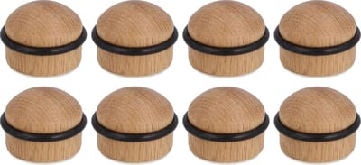 AMIG Deurstopper/deurbuffer - 8x - D35mm - inclusief schroeven - hout