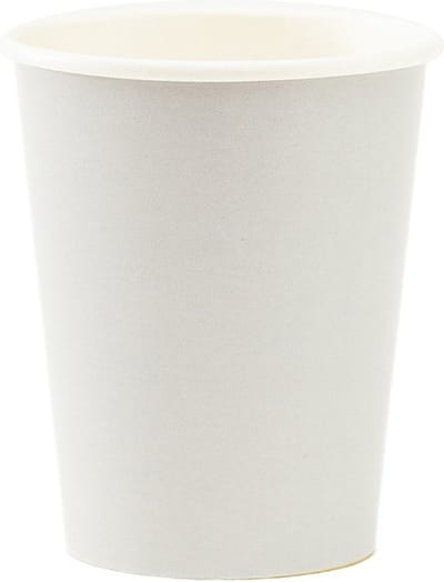 Givi Italia Feestbekers met hoesjes - 8x - zilvergrijs - papier - 250ml - kinderfeestje - biologisch afbreekbaar