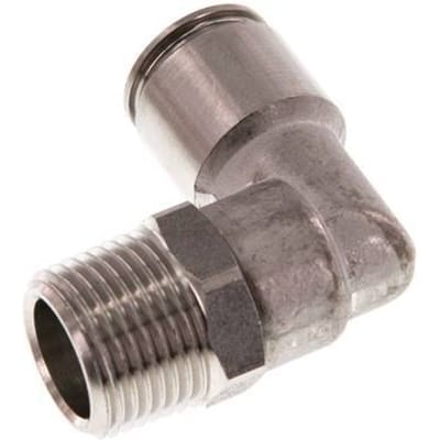 10mm x R3/8'' 90 graden L-verbinding RVS Insteekfitting Buitendraad Draaibaar FKM