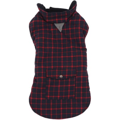 Manteau pour chien par temps froid Doux Imperméable Coupe-vent Carreaux Gilet pour chien Veste d'hiver pour chiens de petite, moyenne et grande taille S brown