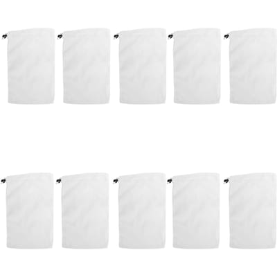 10pcs Sac Nettoyant Filet Attrape-Feuilles Déchets Sacs Filtrants à Mailles Fines pour Aspirateur de Piscine white
