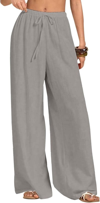 broek voor dames, zomer, elastisch, wijd, casual, palazzo-broek voor dames, elegant, los, lange werkbroek met zakken