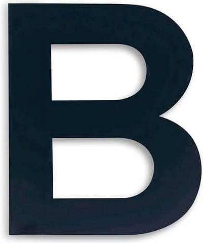 Huisnummer Zwart RVS Letter B - 20 cm - Modern Zwart Huisnummer - Zwart Huisnummer B