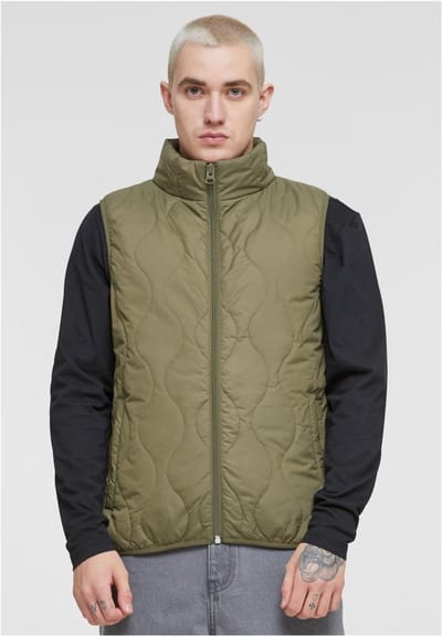 Urban Classics Mens Super Light Bubble Vest Vest olijf M Polyester - Basics